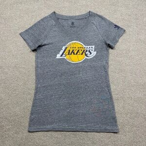 Kobe Bryant LA LAKERS Women's Size M Gray NBA Basketball Adidas Short Sleeve